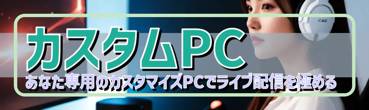 カスタムPC あなた専用のカスタマイズPCでライブ配信を極める