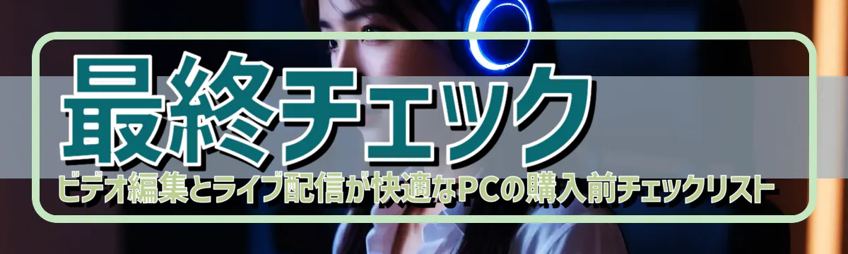 最終チェック ビデオ編集とライブ配信が快適なPCの購入前チェックリスト