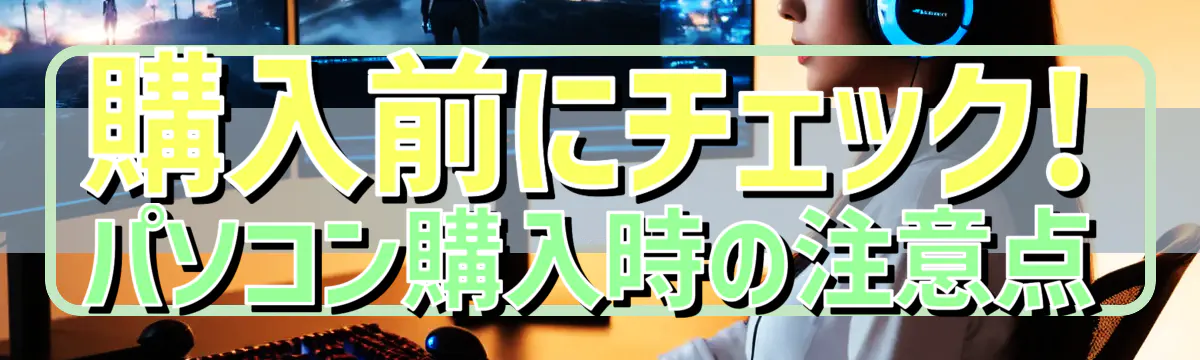 購入前にチェック! パソコン購入時の注意点