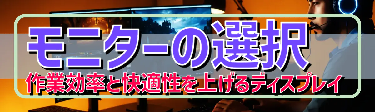 モニターの選択 作業効率と快適性を上げるディスプレイ