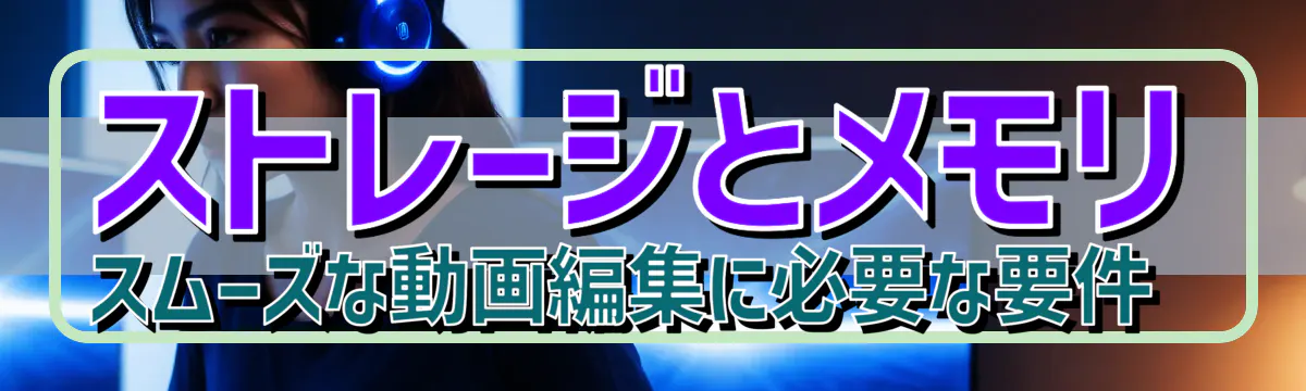 ストレージとメモリ スムーズな動画編集に必要な要件 
