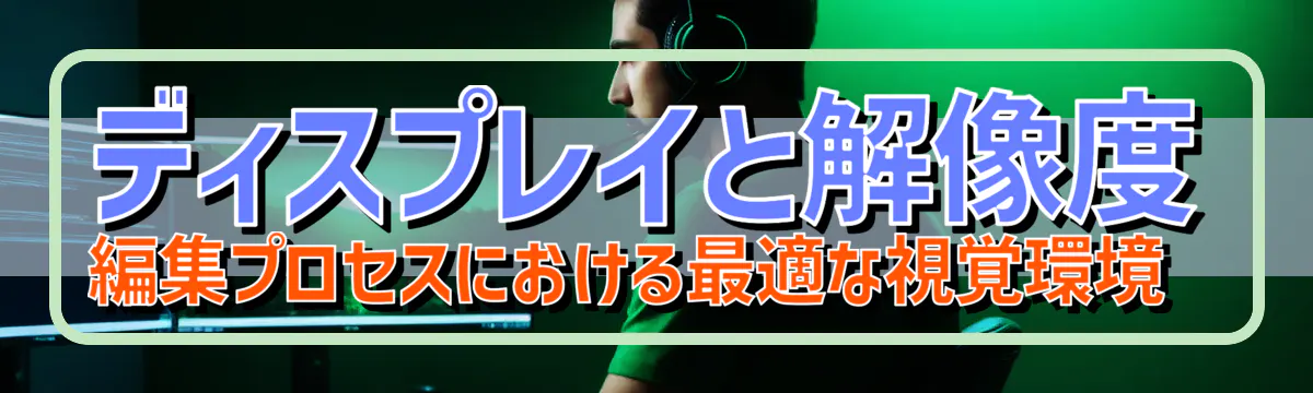 ディスプレイと解像度 編集プロセスにおける最適な視覚環境 
