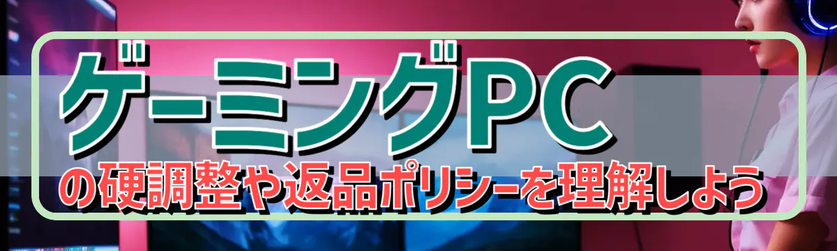 ゲーミングPCの硬調整や返品ポリシーを理解しよう
