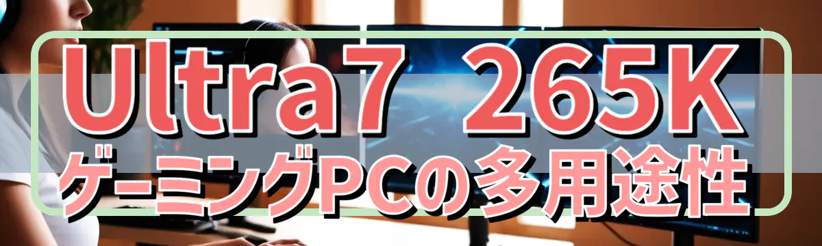 Ultra7 265K ゲーミングPCの多用途性