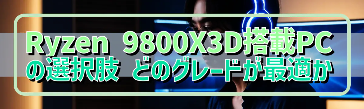 Ryzen&nbsp;9800X3D搭載PCの選択肢 どのグレードが最適か