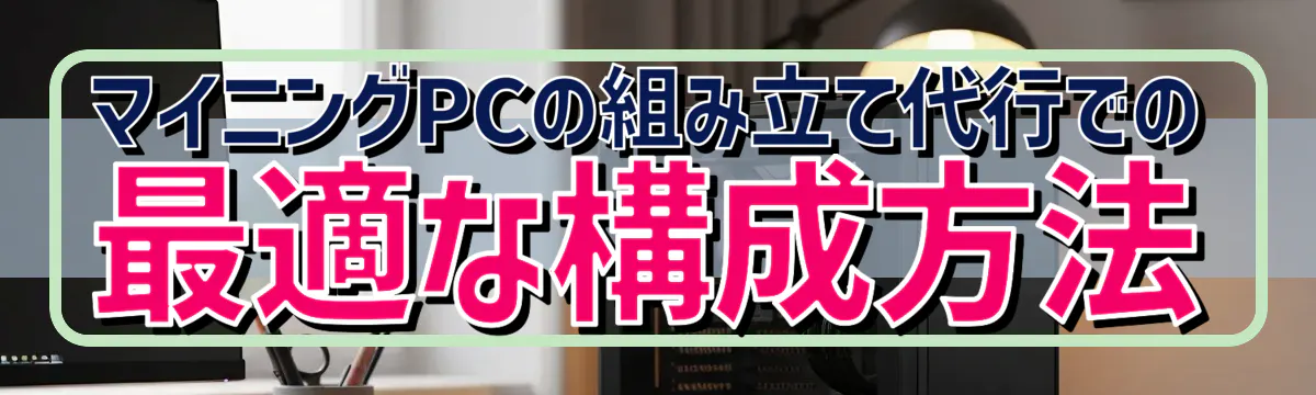 マイニングPCの組み立て代行での最適な構成方法