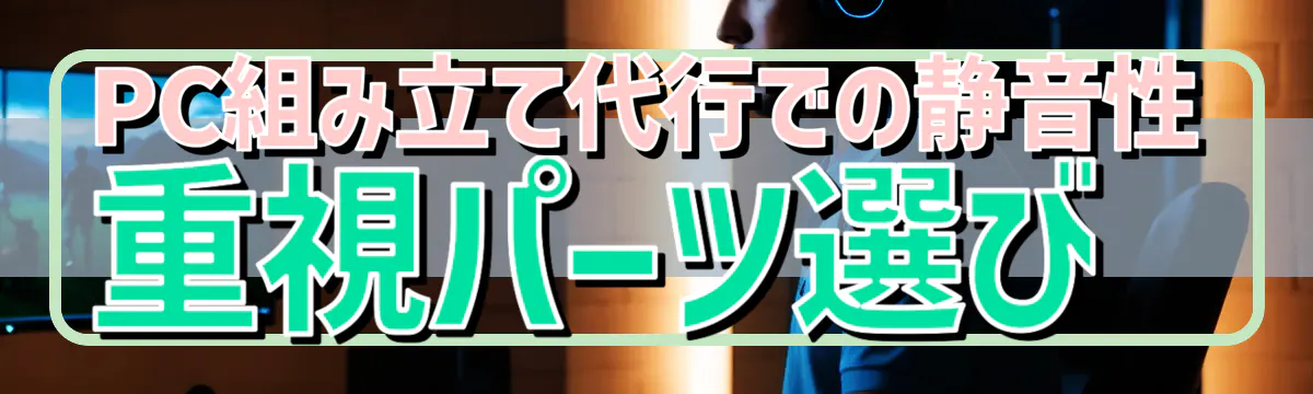 PC組み立て代行での静音性重視パーツ選び