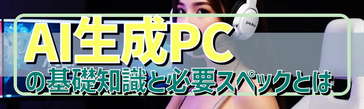 AI生成PCの基礎知識と必要スペックとは