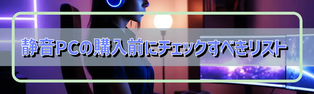 静音PCの購入前にチェックすべきリスト