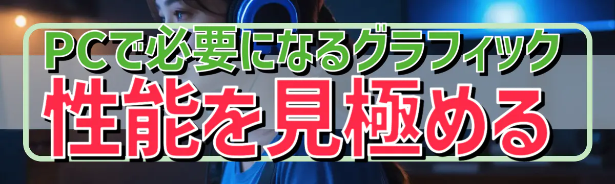 PCで必要になるグラフィック性能を見極める