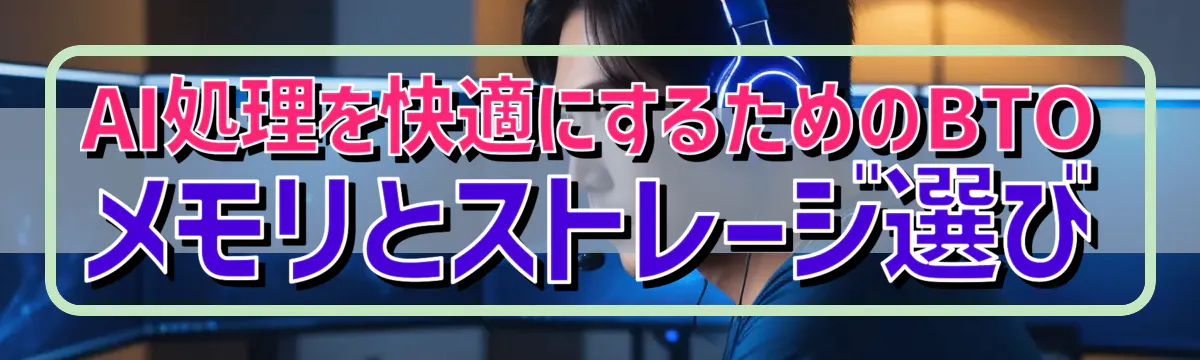 AI処理を快適にするためのBTOメモリとストレージ選び