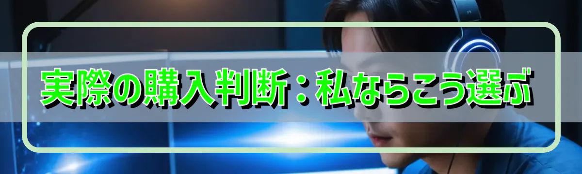 実際の購入判断:私ならこう選ぶ