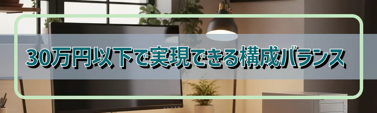 30万円以下で実現できる構成バランス