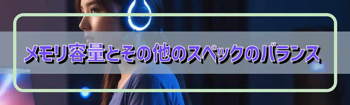 メモリ容量とその他のスペックのバランス
