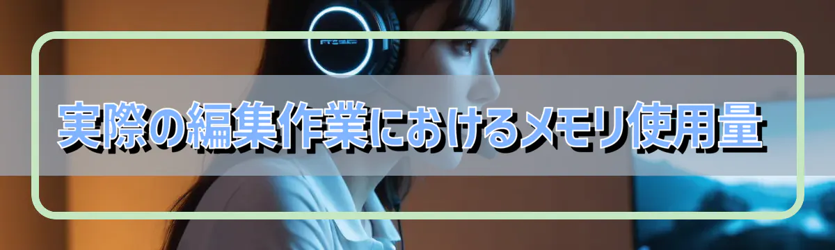 実際の編集作業におけるメモリ使用量