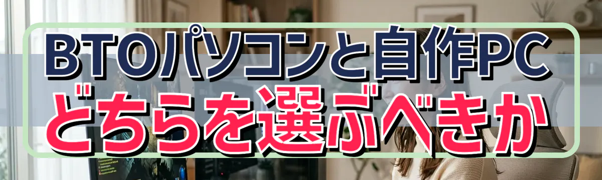 BTOパソコンと自作PCどちらを選ぶべきか