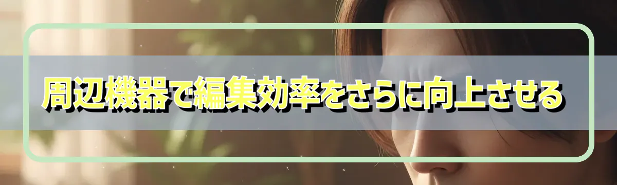 周辺機器で編集効率をさらに向上させる