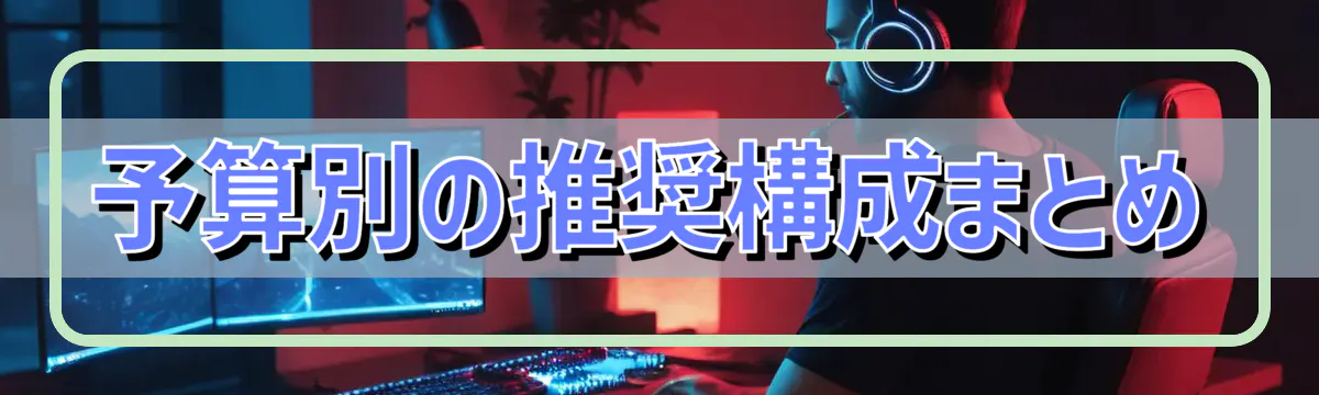 予算別の推奨構成まとめ