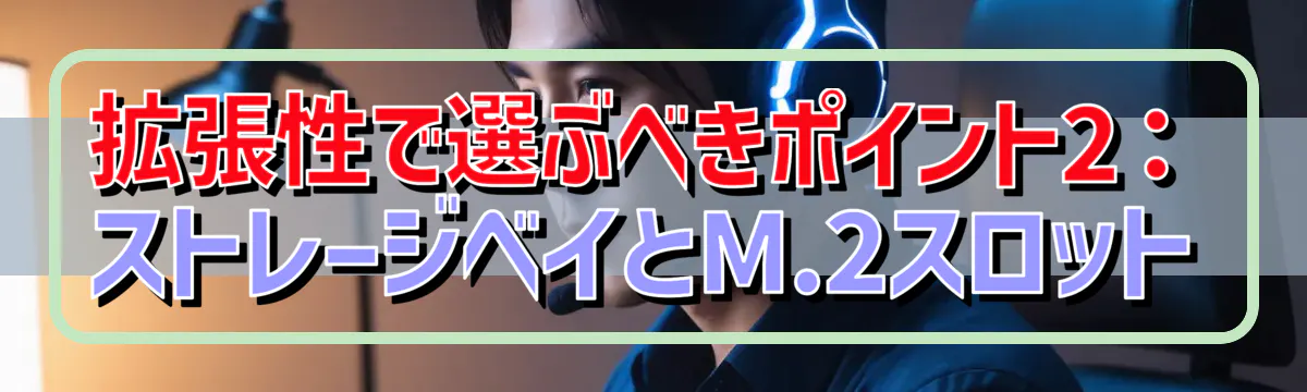 拡張性で選ぶべきポイント2：ストレージベイとM.2スロット