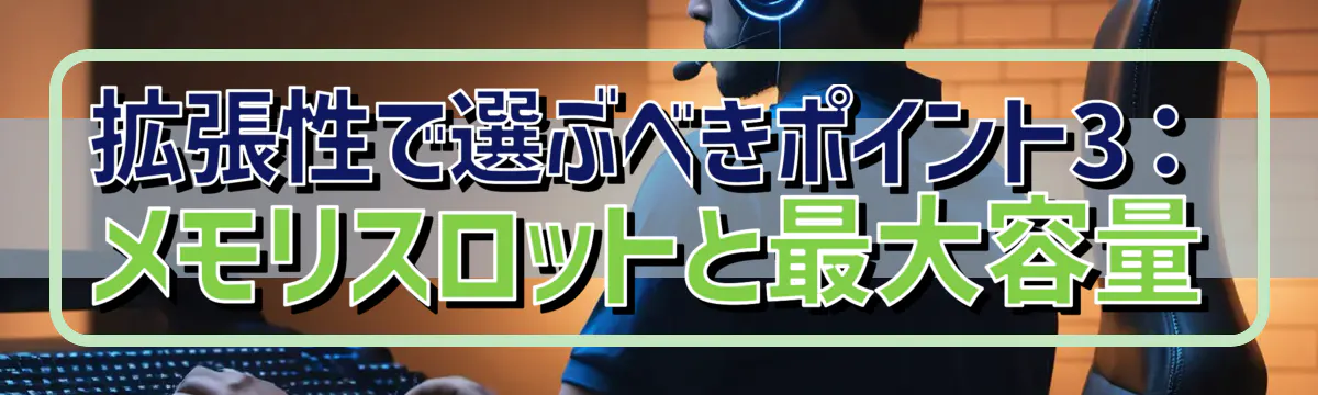 拡張性で選ぶべきポイント3：メモリスロットと最大容量
