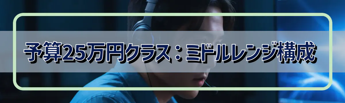 予算25万円クラス：ミドルレンジ構成