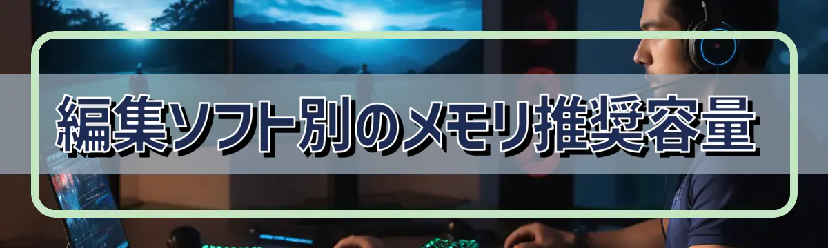編集ソフト別のメモリ推奨容量