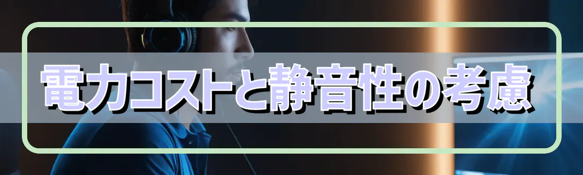 電力コストと静音性の考慮