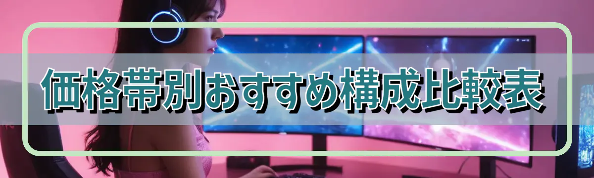 価格帯別おすすめ構成比較表