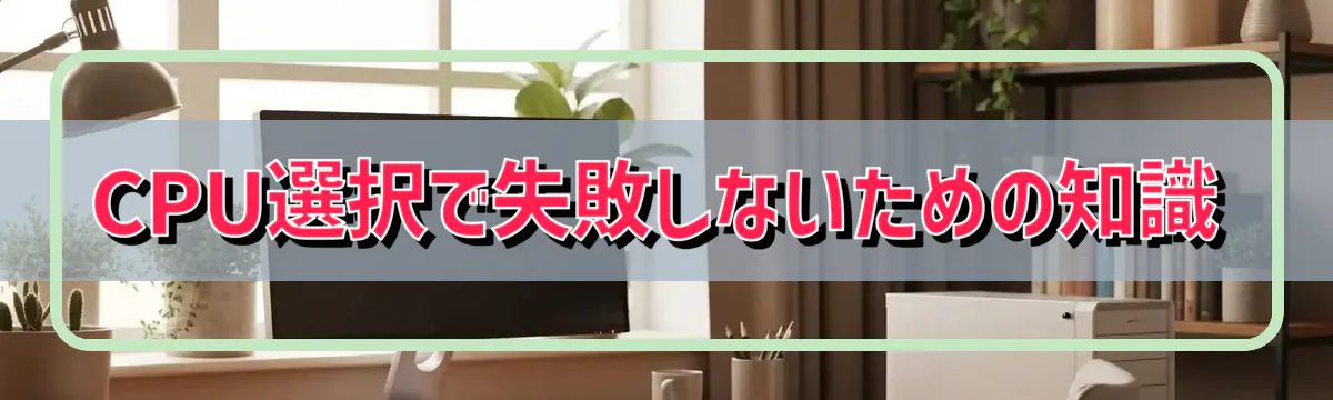 CPU選択で失敗しないための知識