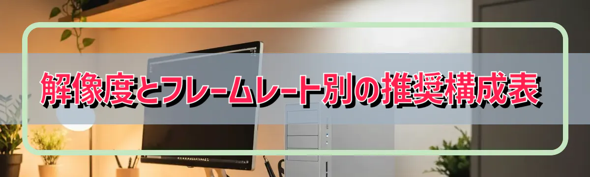 解像度とフレームレート別の推奨構成表