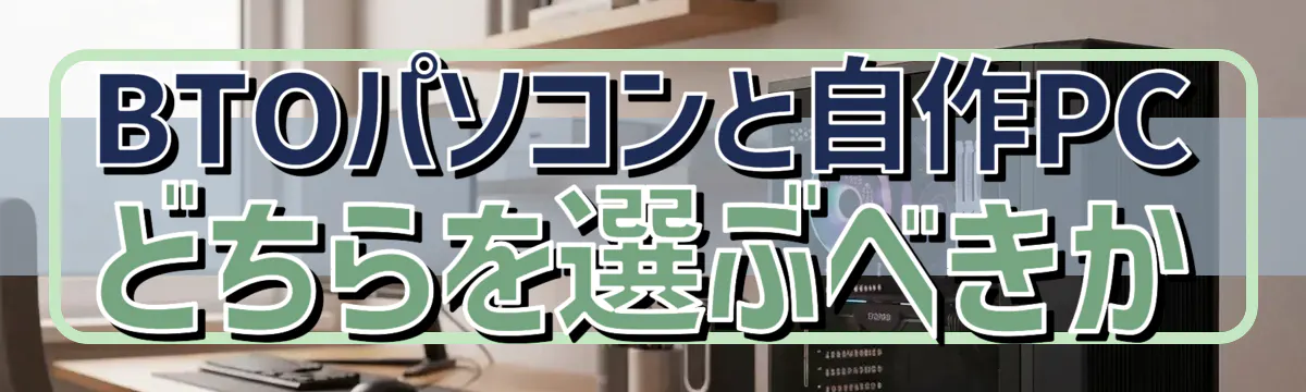 BTOパソコンと自作PCどちらを選ぶべきか