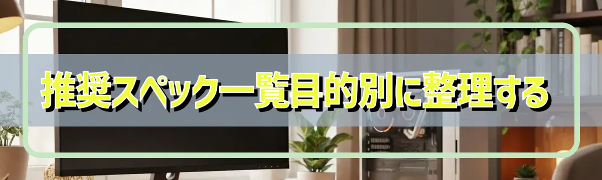 推奨スペック一覧——目的別に整理する