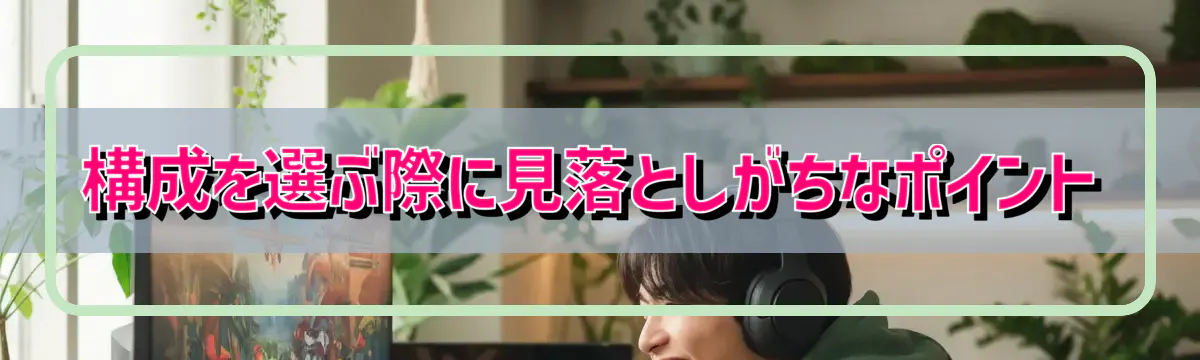 構成を選ぶ際に見落としがちなポイント
