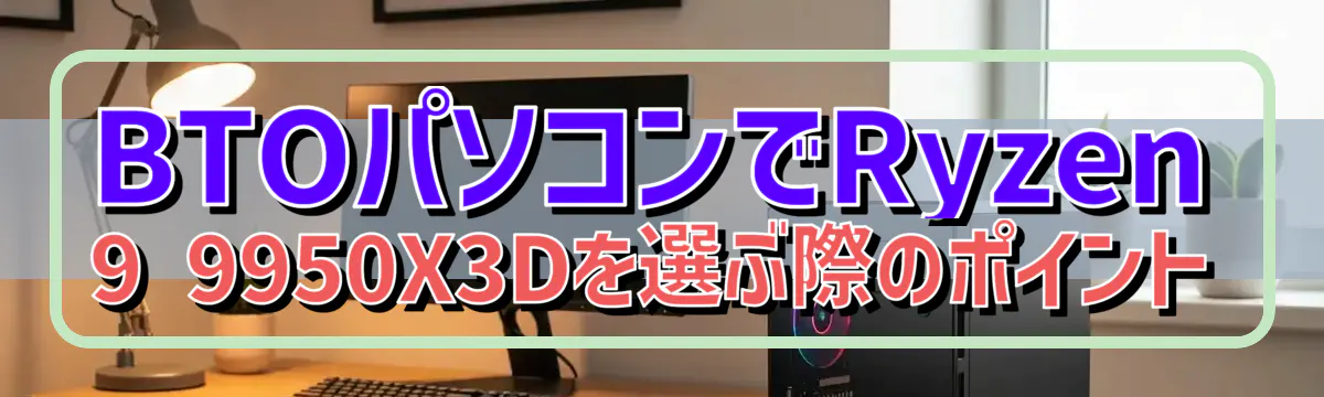 BTOパソコンでRyzen 9 9950X3Dを選ぶ際のポイント