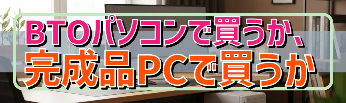 BTOパソコンで買うか、完成品PCで買うか
