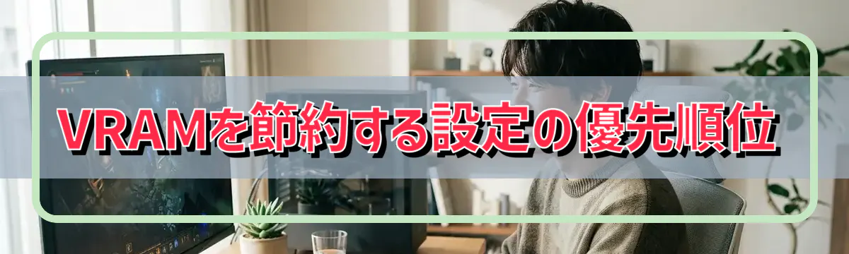 VRAMを節約する設定の優先順位