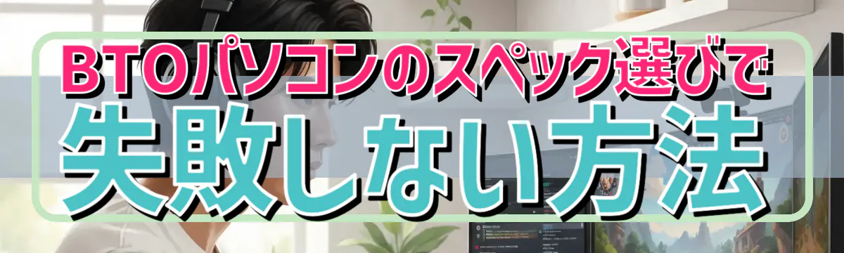 BTOパソコンのスペック選びで失敗しない方法