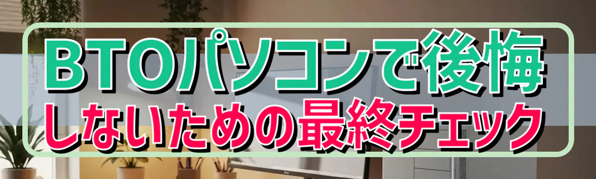BTOパソコンで後悔しないための最終チェック